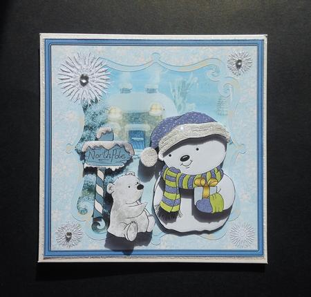 Which Way Do We Go Snowman Card by S.Elisabet Osborn Wright