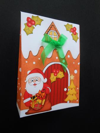 3D Xmas Santa Gingerbread House Gift Bag Mini Kit by S.Elisabet Osborn Wright