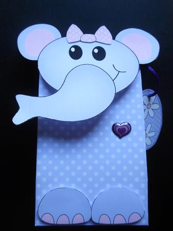 3D Lola Elephant Cute Character Gift Bag Mini Kit by S.Elisabet Osborn Wright
