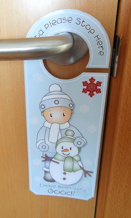 Andy with Snowman Door Hanger by S.Elisabet Osborn Wright