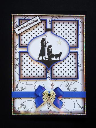 Christmas Decoration Shepherds Silhouette 4 Square Card by S.Elisabet Osborn Wright