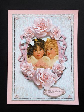 Double Blessing Angels Card by S.Elisabet Osborn Wright