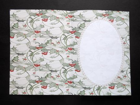 Christmas Holly and Swirls Insert, with Pearls 3 by S.Elisabet Osborn Wright