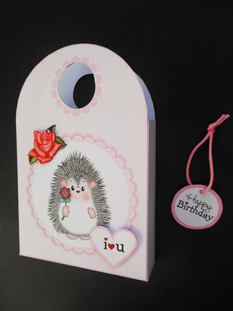 Hedgy with Rose Hedgehog Large Gift Bag by S.Elisabet Osborn Wright