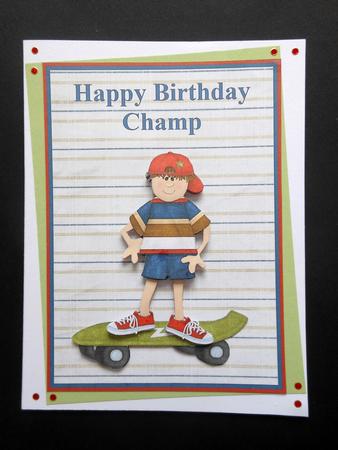 Skater Boy Birthday Topper & Decoupage - Champ by S.Elisabet Osborn Wright