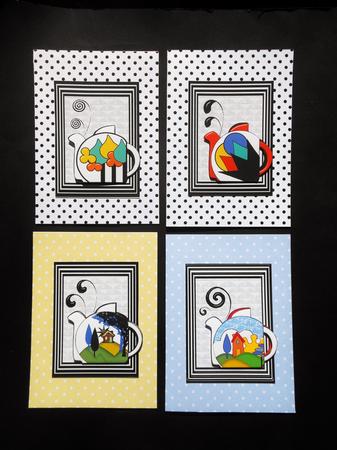 4 Clarice Out of the Frame Teapot Toppers by S.Elisabet Osborn Wright
