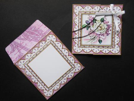 Lilac Wedding Rose 3in Card Envelope Duo Stacker Aio by S.Elisabet Osborn Wright