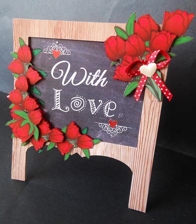 With Love Red Tulips Chalkboard Card Mini Kit by S.Elisabet Osborn Wright