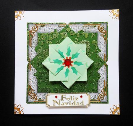 The Tree Holly Plain 5inch Square Envelope Backer by S.Elisabet Osborn Wright