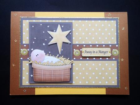 Away in a Manger! Decoupage Card by S.Elisabet Osborn Wright