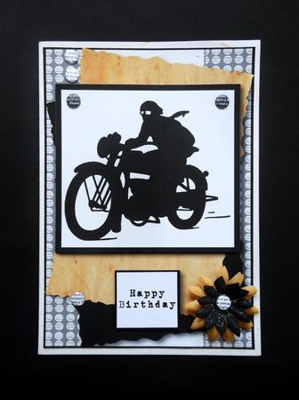 Vintage Motorcycle & Rider Silhouette by S.Elisabet Osborn Wright
