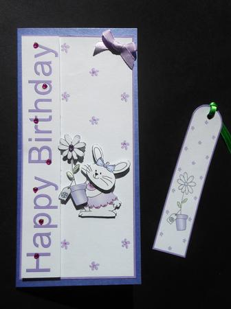 Birthday Bunny Quick Card with Decoupage by S.Elisabet Osborn Wright