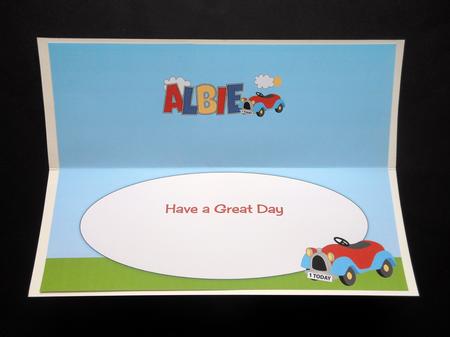 Toy Car Albie 1 Today Large Dl Insert by S.Elisabet Osborn Wright