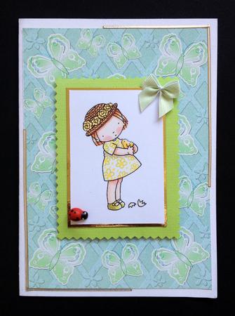 Butterflies & Flowers on Trellis Duo-tone Background 2 by S.Elisabet Osborn Wright