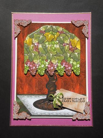 Grape & Vines Tiffany Style Lamp~ Decoupage Topper by S.Elisabet Osborn Wright