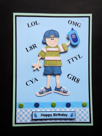 Teen Boy Mobile Phone Theme Topper & Decoupage by S.Elisabet Osborn Wright