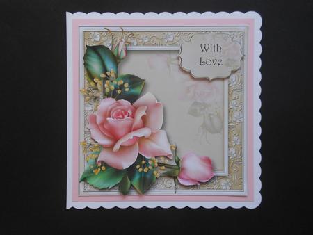 Pink Downton Decor Roses 8x8 Quick Topper by S.Elisabet Osborn Wright