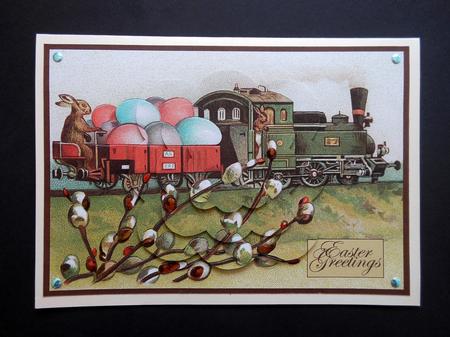 Vintage Easter Bunnies Scalloped Pyramid by S.Elisabet Osborn Wright