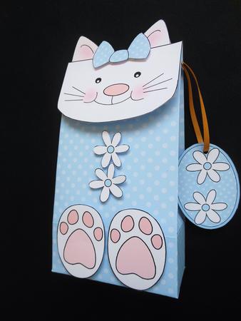 3D Cat Cute Character Gift Bag Mini Kit by S.Elisabet Osborn Wright