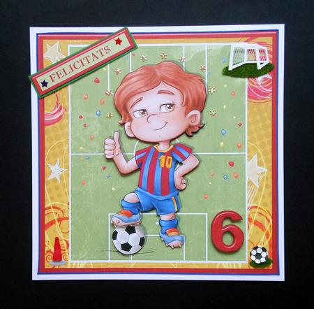 Footballer Birthday Boy Age Topper & Sentiments by S.Elisabet Osborn Wright
