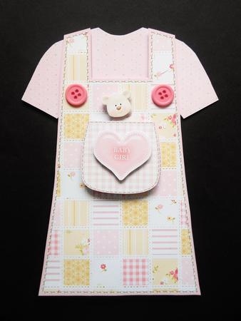 Romper Dress New Baby Girl Shaped Card Mini Kit & Decoupage by S.Elisabet Osborn Wright