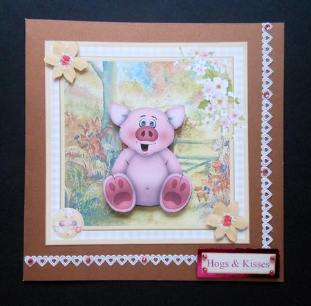 Happy Pigging Birthday Topper & Decoupage by S.Elisabet Osborn Wright