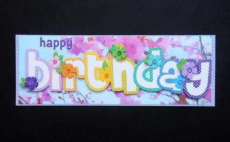 Rainbow Dotty Floral Happy Birthday Large Dl by S.Elisabet Osborn Wright