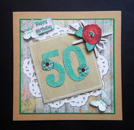 Rustic Red Rose Any Age Birthday Card Mini Kit by S.Elisabet Osborn Wright