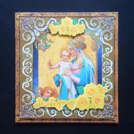 Precious Love Mary and Jesus Card Front by S.Elisabet Osborn Wright