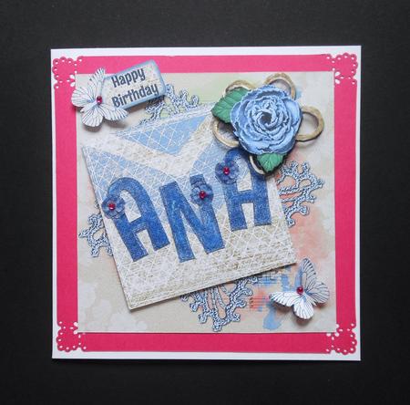 Blue Burlap Hessian Upper Case Alphabet by S.Elisabet Osborn Wright