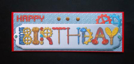 Gizmo Gears Happy Birthday Large Dl by S.Elisabet Osborn Wright