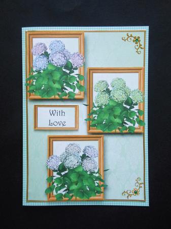 Hydrangeas in Pastels Frame Trio by S.Elisabet Osborn Wright