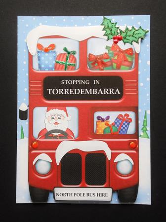 Xmas Santa Express Blank A5 3D Decoupage by S.Elisabet Osborn Wright