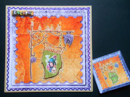 7.5 x 7.5 Card Topper Halloween Plate by S.Elisabet Osborn Wright