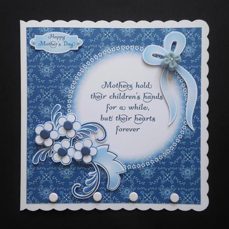 Delft Flowers Mothers Hold Their Children's Hands Card Front by S.Elisabet Osborn Wright