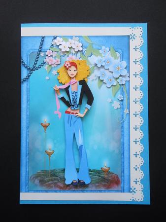 Fashionista! Going Clubbing Card Front and Decoupage by S.Elisabet Osborn Wright