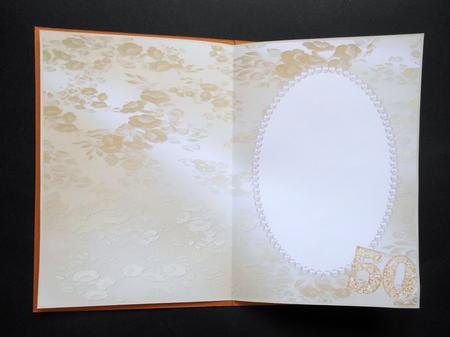 Gold Floral Satin 50th Birthday Insert by S.Elisabet Osborn Wright