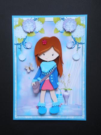 Teen Fashionista! Goes Shopping Card Front and Decoupage by S.Elisabet Osborn Wright