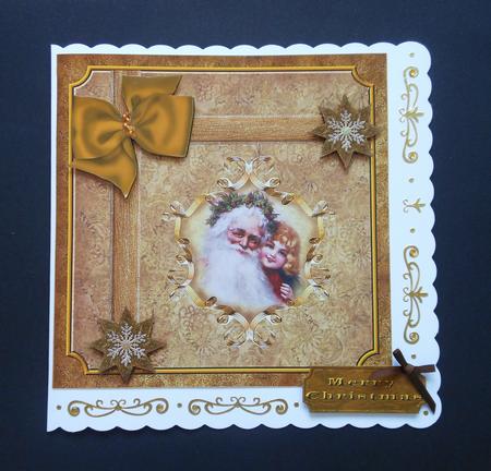 Golden Christmas Square Card by S.Elisabet Osborn Wright