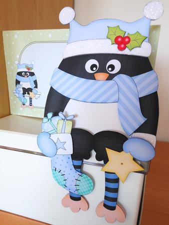 3D on the Shelf Card Kit - Little Christmas Penguin Stocking by S.Elisabet Osborn Wright