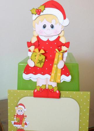3D on the Shelf Card Kit - Little Christmas Girl Cathy by S.Elisabet Osborn Wright