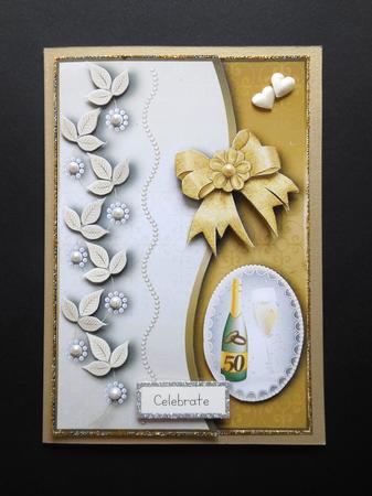 Golden Wedding Anniversary Card Topper by S.Elisabet Osborn Wright