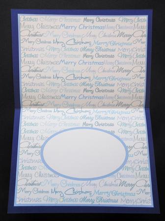 A5 Landscape Insert Multi Merry Christmas in Blues by S.Elisabet Osborn Wright