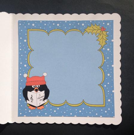 8 x 8 Christmas Carol Singing Pip Penguin Insert by S.Elisabet Osborn Wright