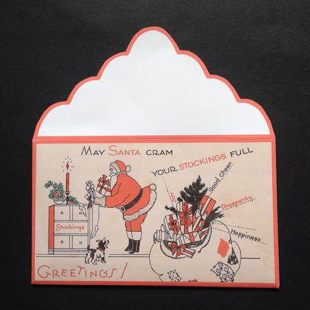 Santa Filling the Stocking Money Wallet by S.Elisabet Osborn Wright