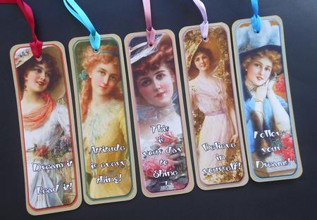 5 Beautiful Vintage Lady Bookmarks with Sayings #1 by S.Elisabet Osborn Wright