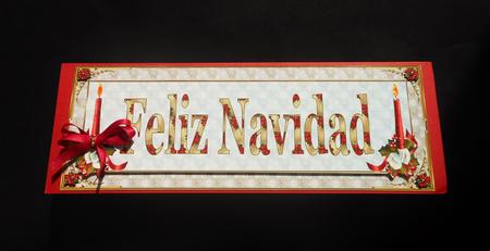Feliz Navidad Large Dl Card Front by S.Elisabet Osborn Wright