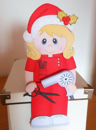 3D on the Shelf Card Kit - Little Christmas Hairdresser by S.Elisabet Osborn Wright