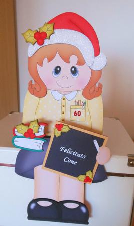 3D on the Shelf Card Kit - Christmas Teacher Miss Smith by S.Elisabet Osborn Wright