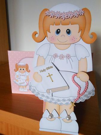 3D on the Shelf Card Kit - 1st Holy Communion Girl Anne by S.Elisabet Osborn Wright